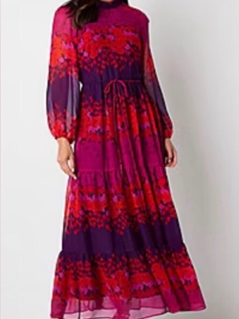 NWT vibrant red and purple dress